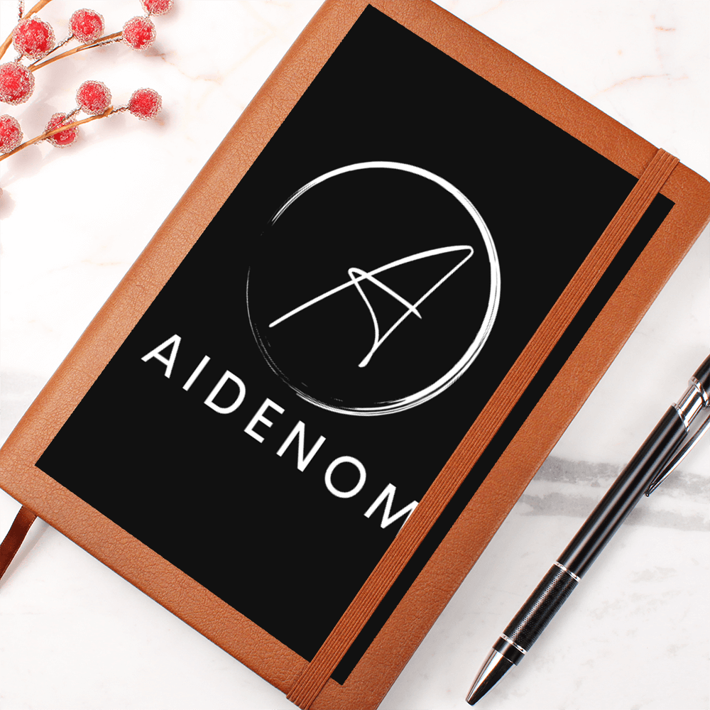 Custom Graphic Leather Journal - Vegan Leather, Personalized Design by Aidenom