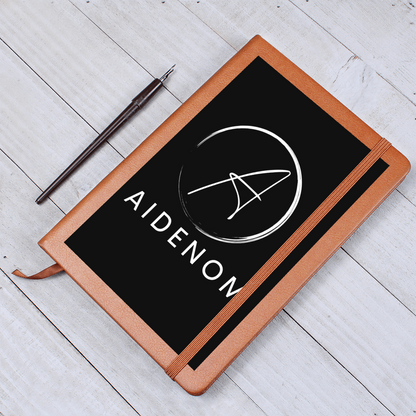 Custom Graphic Leather Journal - Vegan Leather, Personalized Design by Aidenom