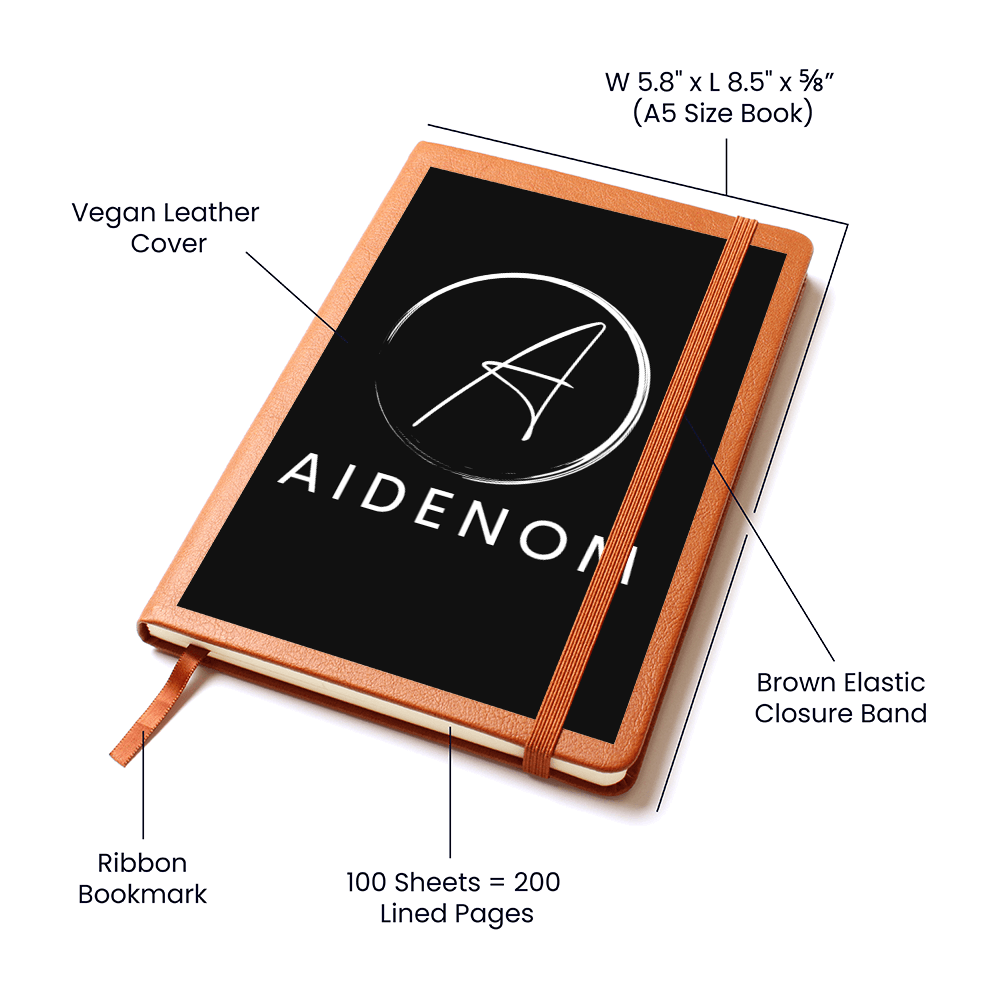 Custom Graphic Leather Journal - Vegan Leather, Personalized Design by Aidenom